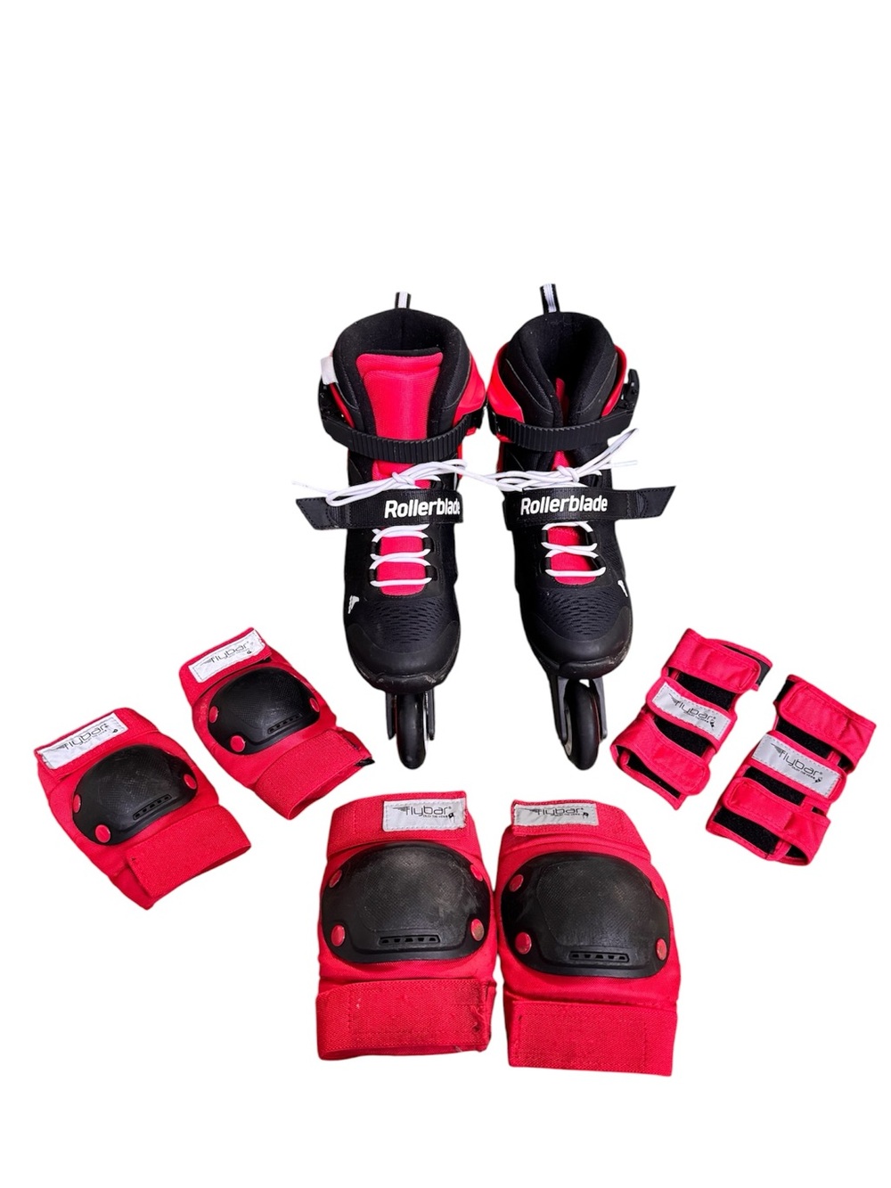 Rollerblade Microblade Adjustable Inline Skates. Sz 5-8 with protective gear